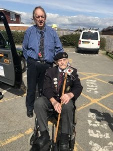 Major Ted Hunt and Mike Hughes Taxi Charity Volunteer