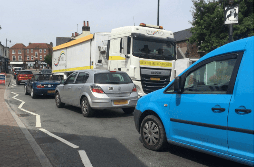 Traffic in Storrington High Street