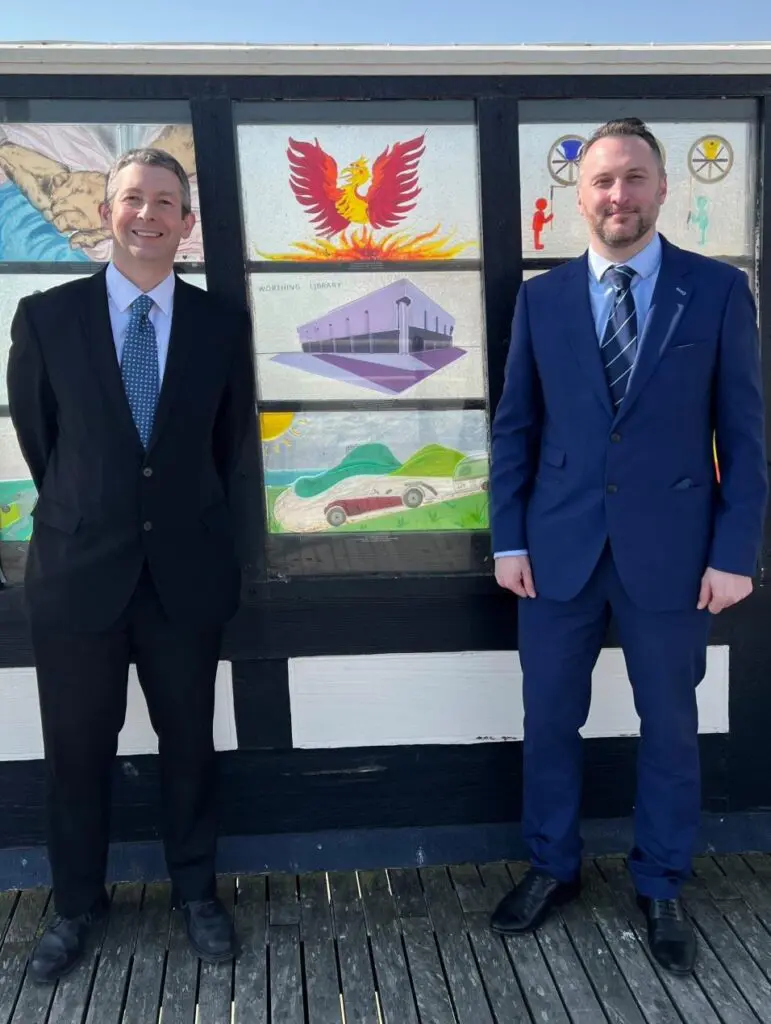 Duncan + Gary Worthing Pier window art glass panels