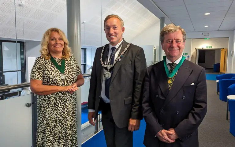 (L-R) Vice Chairman, Cllr Joss Loader, Chairman, Cllr Joe Pannell, and former Chairman, Cllr Andy McGregor