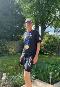Alexs own photo with medal