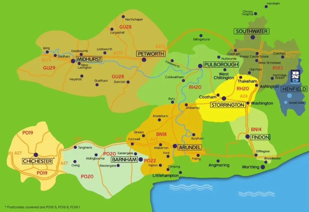 Sussex Local Magazine 2025 new distribution map with BN5 BN14-9