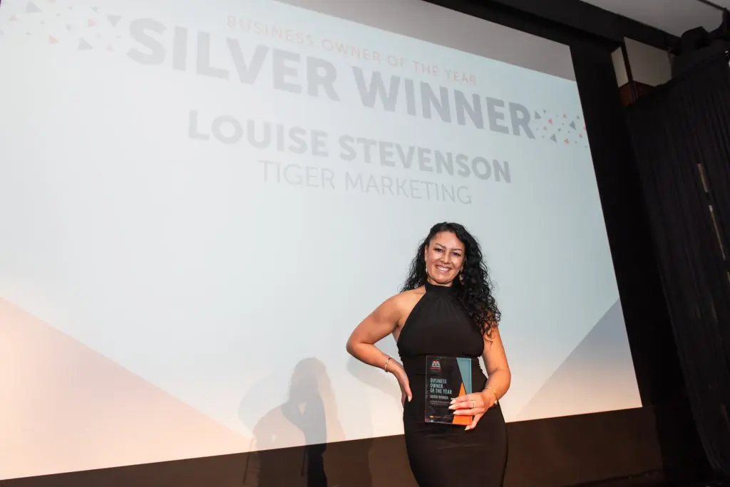Louise Stevenson on stage business owner of the year 2026