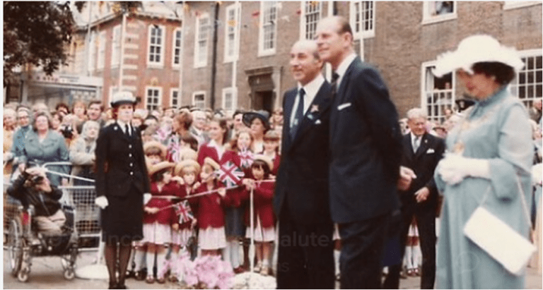 Prince Philip attends the Taxi Charity Event in Worthing in 1979