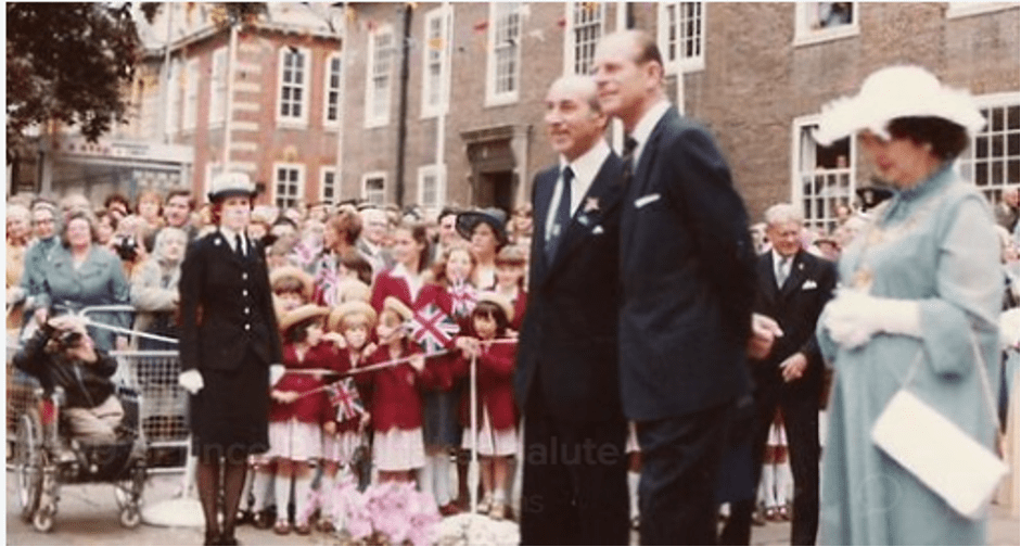 Prince Philip attends the Taxi Charity Event in Worthing in 1979