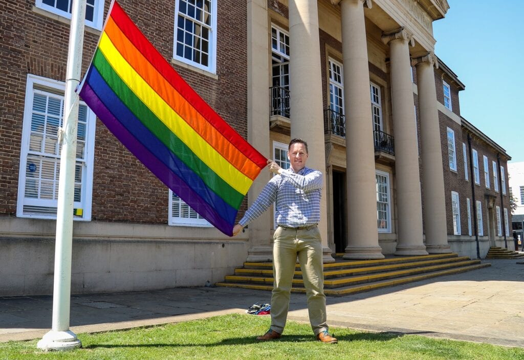 The rainbow flag will fly outside Worthing Town Hall throughout June as part of Pride month