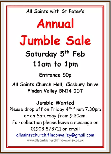 Annual Jumble Sale - All Saints Church Findon Valley