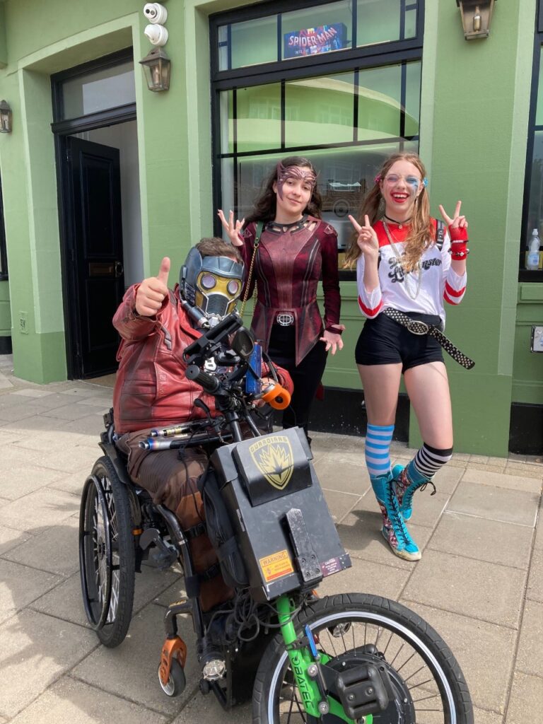 Cosplayers from cosplay group Iconic Legions outside Retro by Ronnie in Worthing