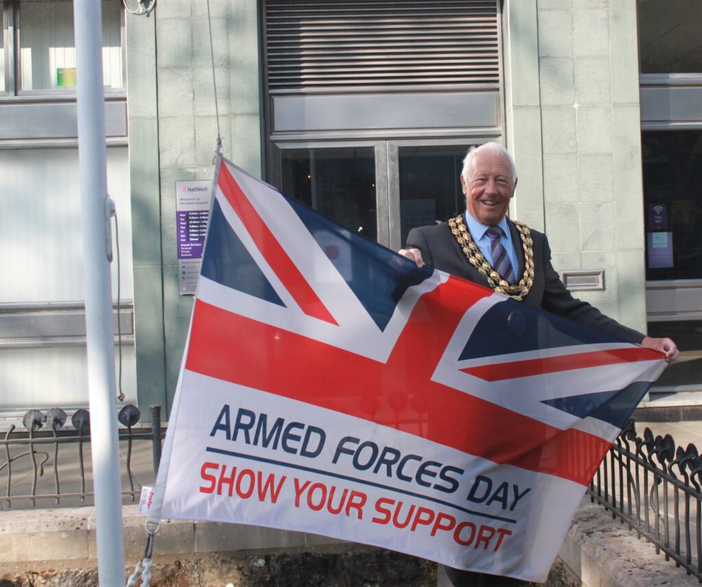 Armed Forces week - Chairman raises Armed Forces Day flag 2 cropped